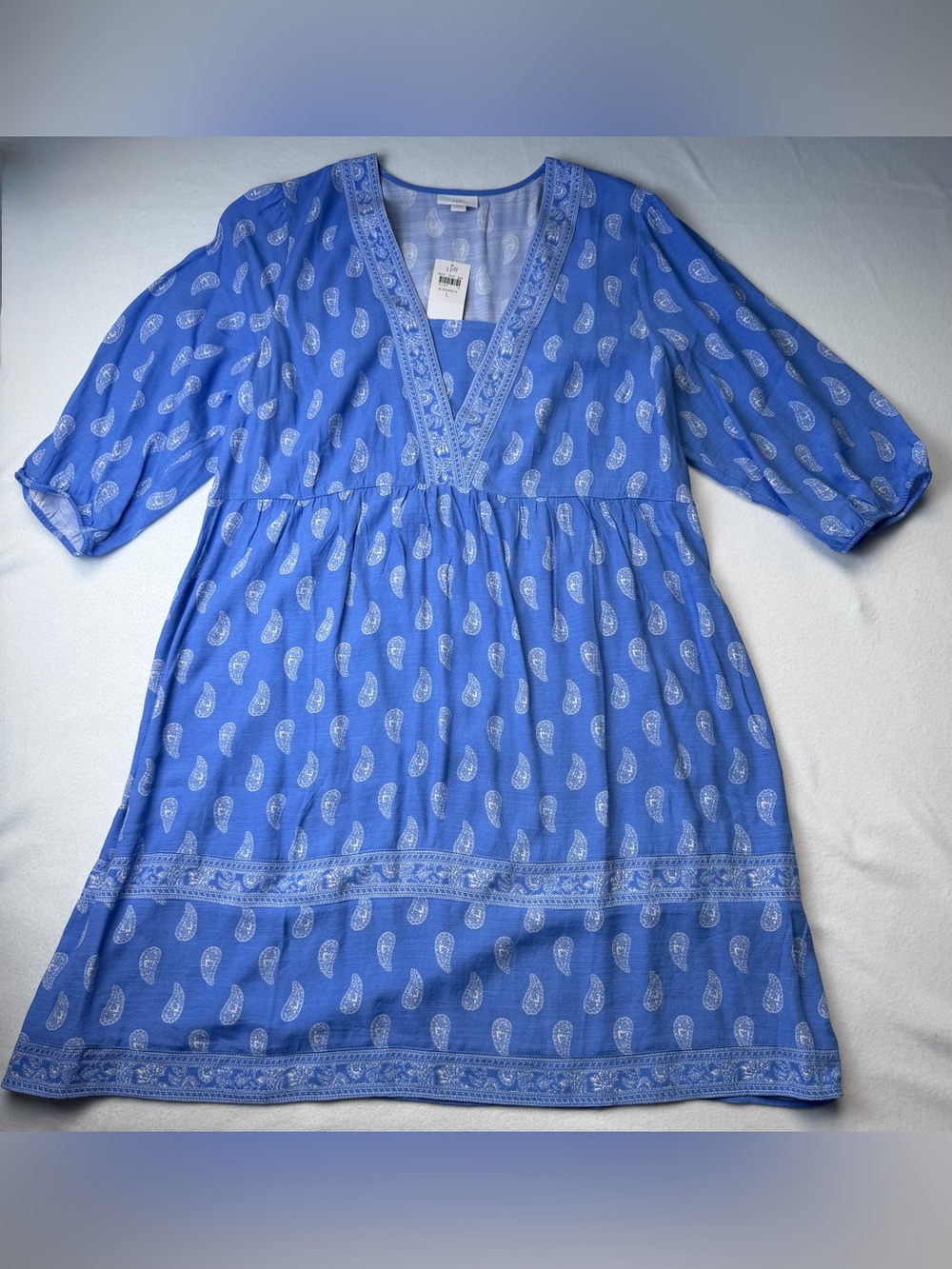 J. Jill Boarder Printed Flounced-Hem Paisley Casual Dress